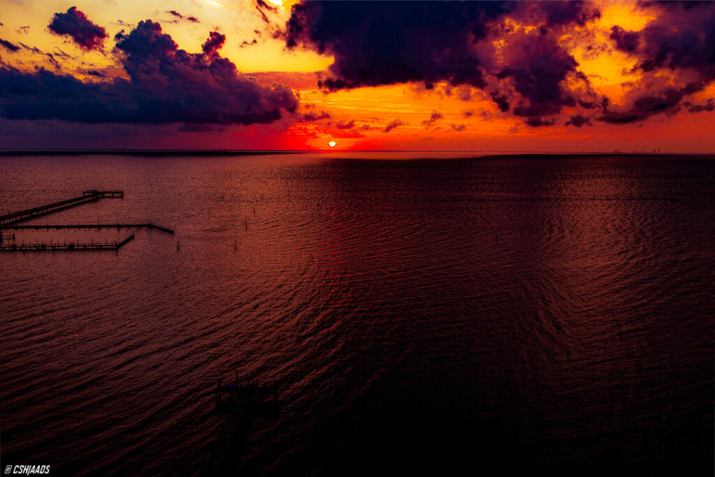 Aerial drone photo of Fairhope Pier, Fairhope AL
