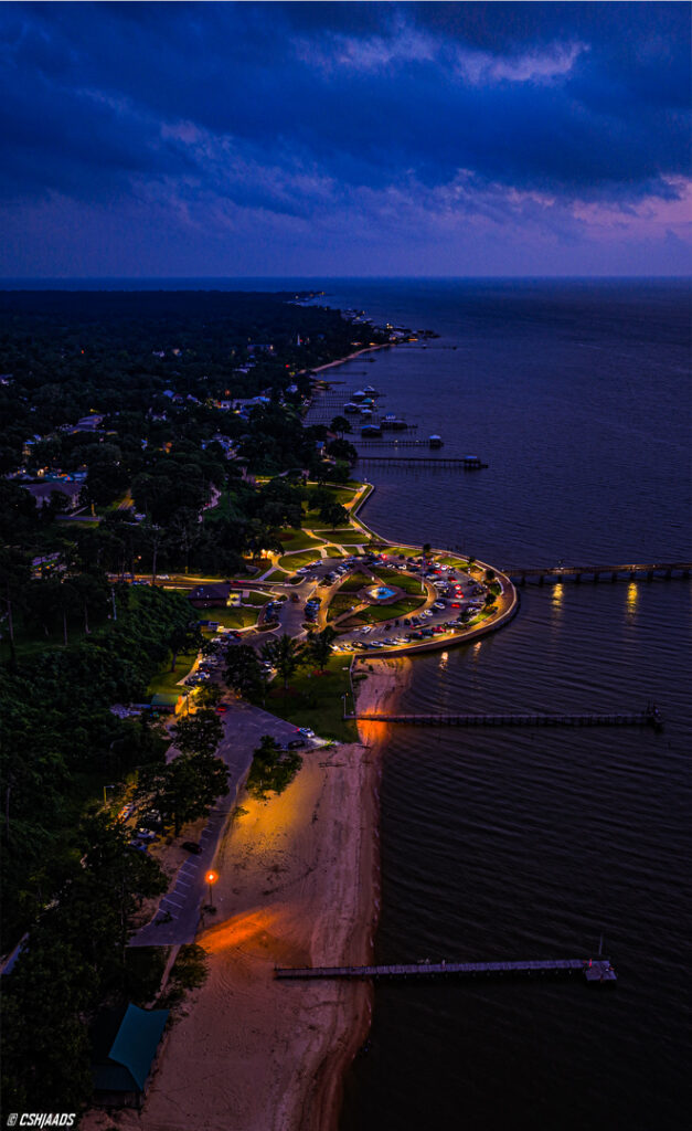 Aerial drone photo of Fairhope Pier, Fairhope AL