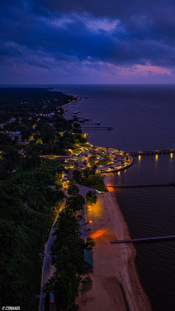 Aerial drone photo of Fairhope Pier, Fairhope AL