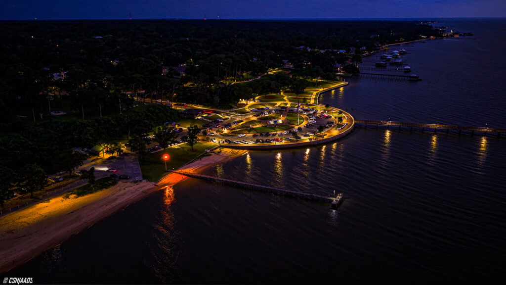 Aerial drone photo of Fairhope Pier, Fairhope AL