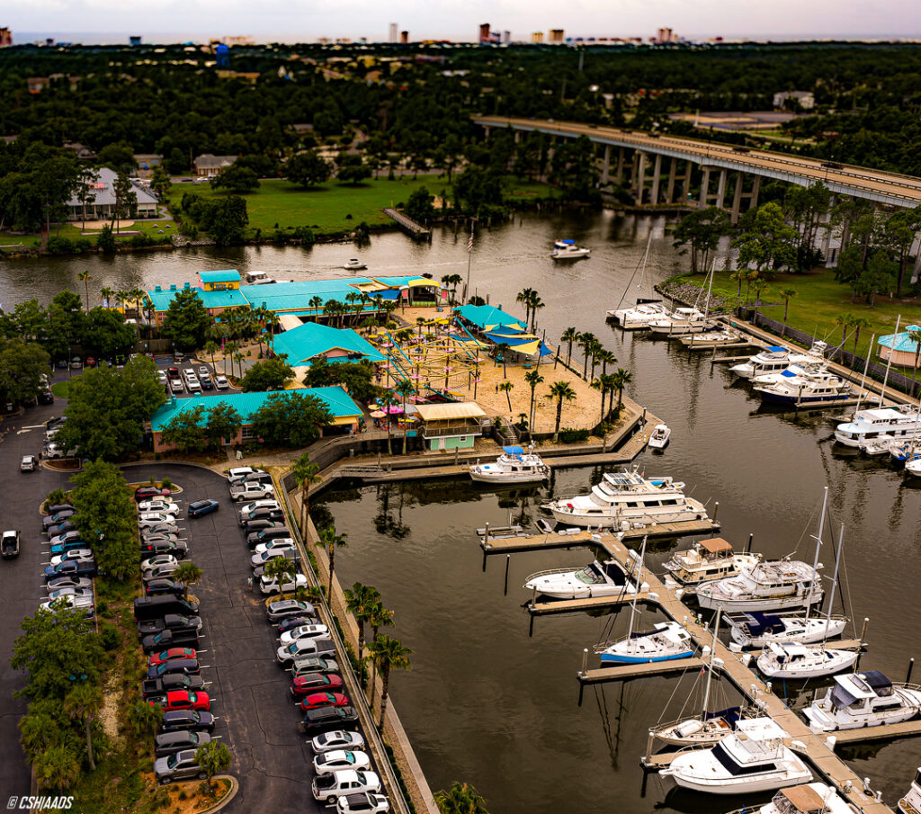 Aerial drone photo of LuLu's, Gulf Shores AL